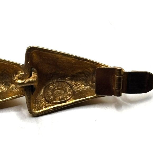 VTG Clara Studio Geometric Link Bracelet Fold-Over Insert Clasp 7" Long OOAK - Picture 7 of 11